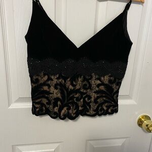 Black and Gold Lace Camisole